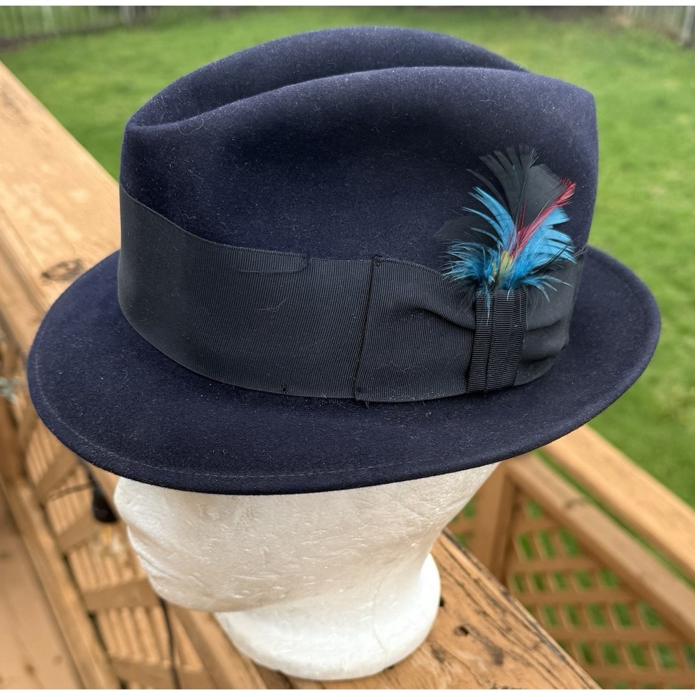 1950s Stetson 3x Beaver 6 3/4 Dress Fedora Hat Vtg  Henry the Hatter Detroit MI